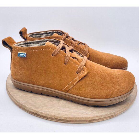 Lems Chukka Boots Mens 10 Tan Suede Lace Up Ankle Lions Mane - Picture 1 of 10